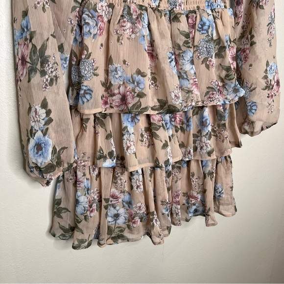 Madden NYC Floral Milkmaid Coquette Ruffle Smocked  Dress XS #3 - Picture 6 of 10